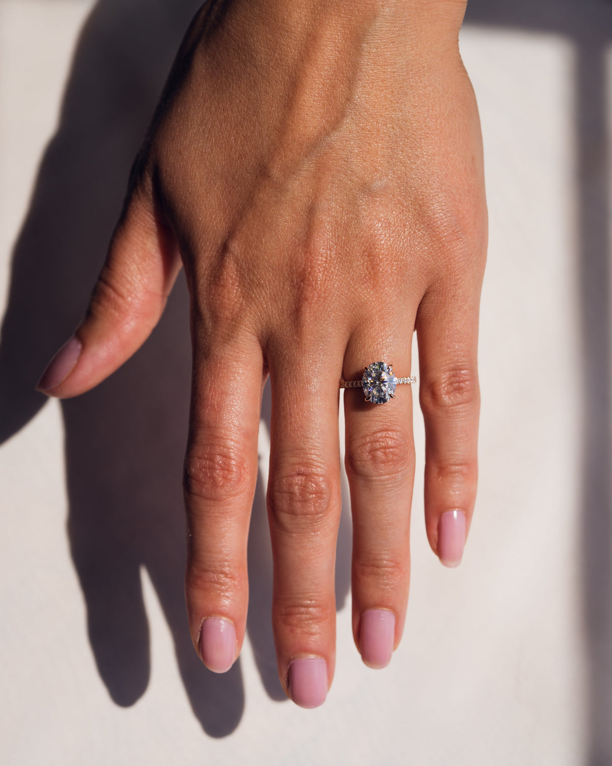 2.72 CT Oval Cut Hidden Halo & Pave Setting Moissanite Engagement Ring