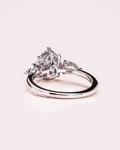 3.09 CT Pear Cut Three Stone Moissanite Engagement Ring 5