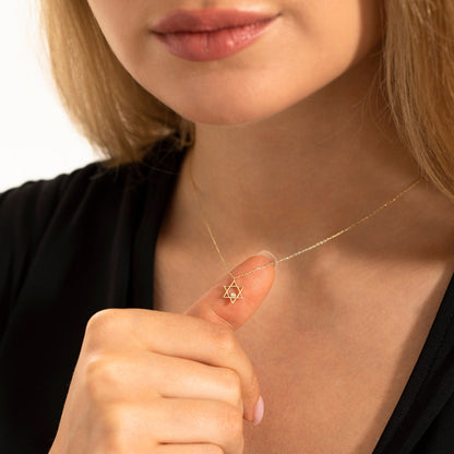 0.15 TCW Round Shape Moissanite Star Necklace