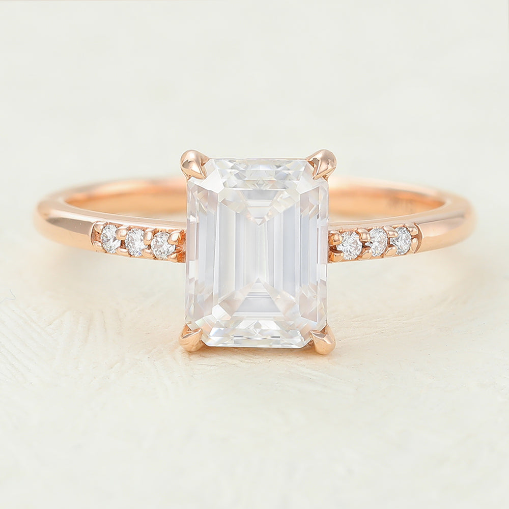 Emerald Pave Lab-Grown Diamond Engagement Ring