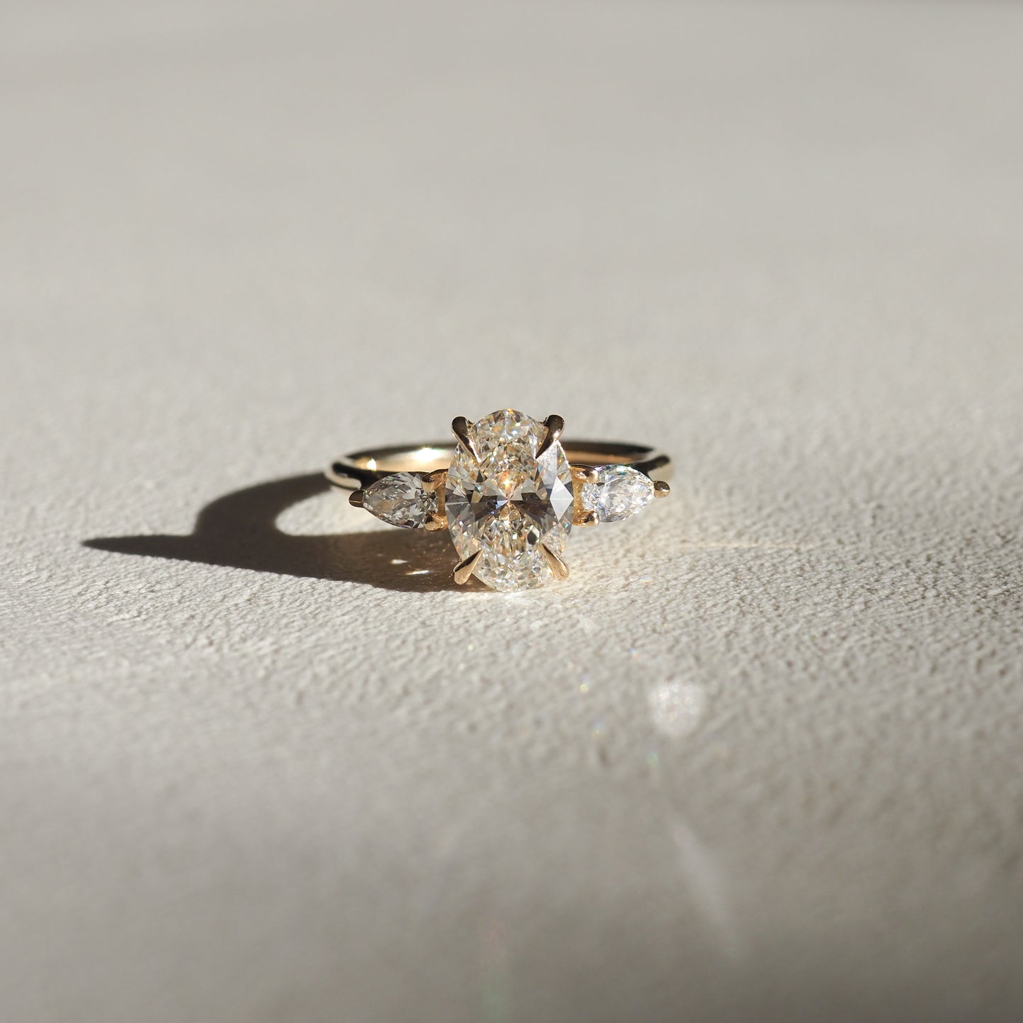 Stunning 1.30 CT Oval Moissanite Engagement Ring with Three Stone Design 1