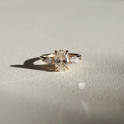 Stunning 1.30 CT Oval Moissanite Engagement Ring with Three Stone Design 1