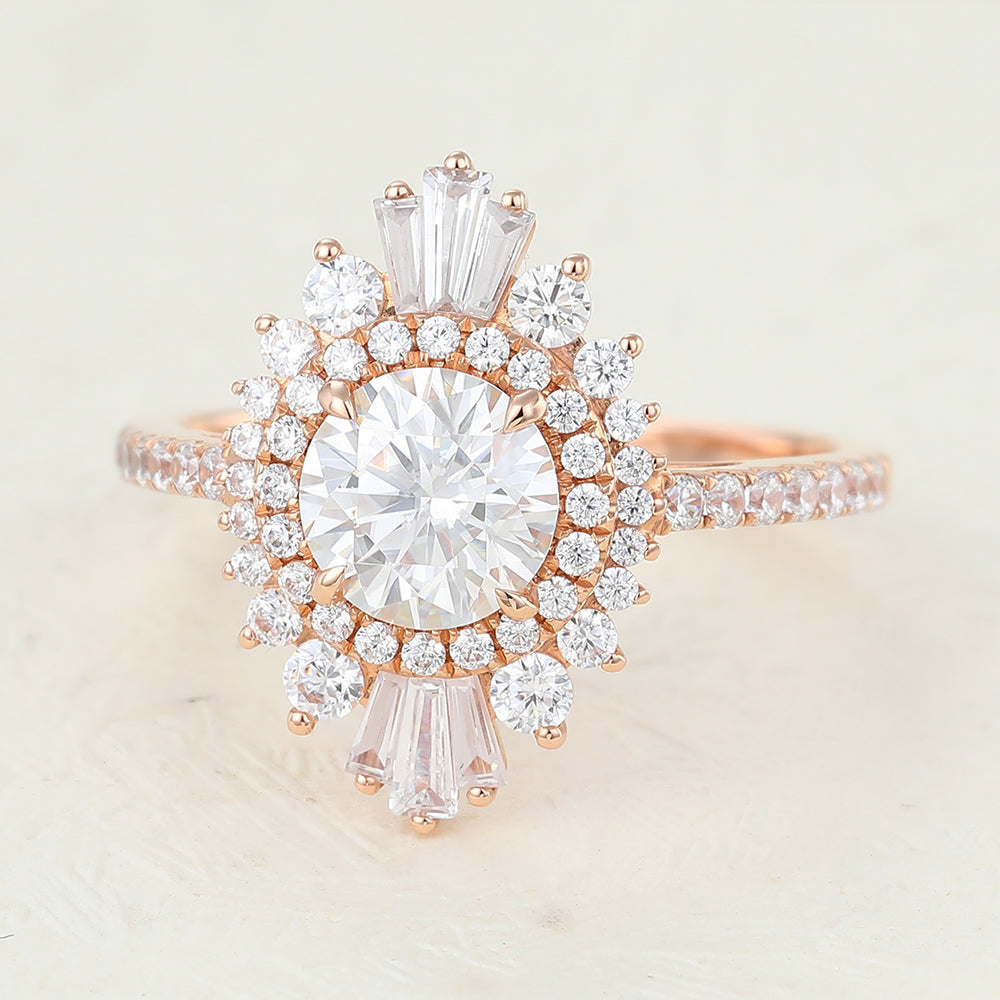 Round Cluster Lab-Grown Diamond Engagement Ring