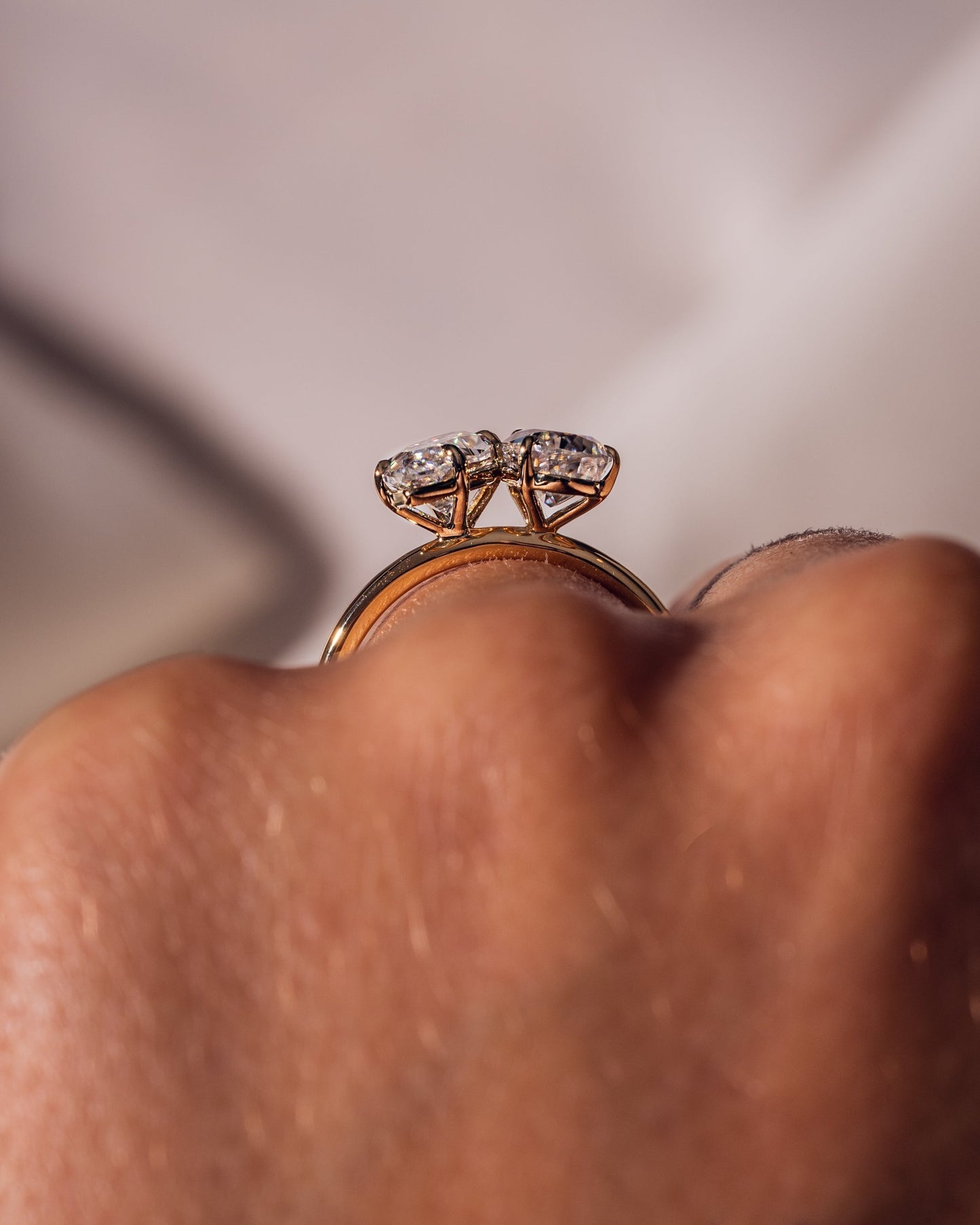 2.50 CT Marquise & Pear Cut Two Stone Lab Grown Diamond Engagement Ring