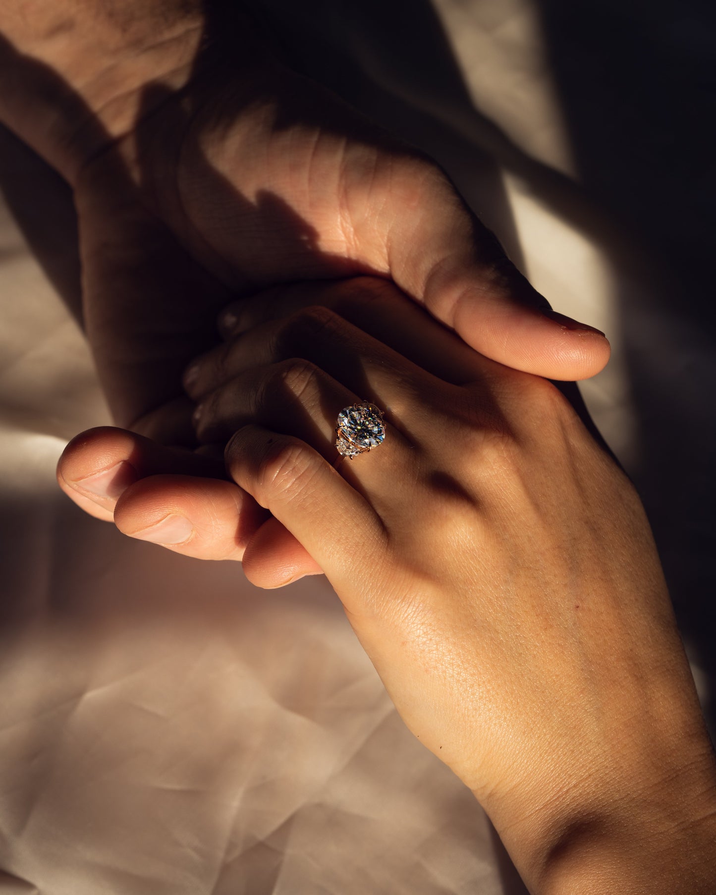 3.0 CT Oval Three Stone Lab Grown Diamond Engagement Ring