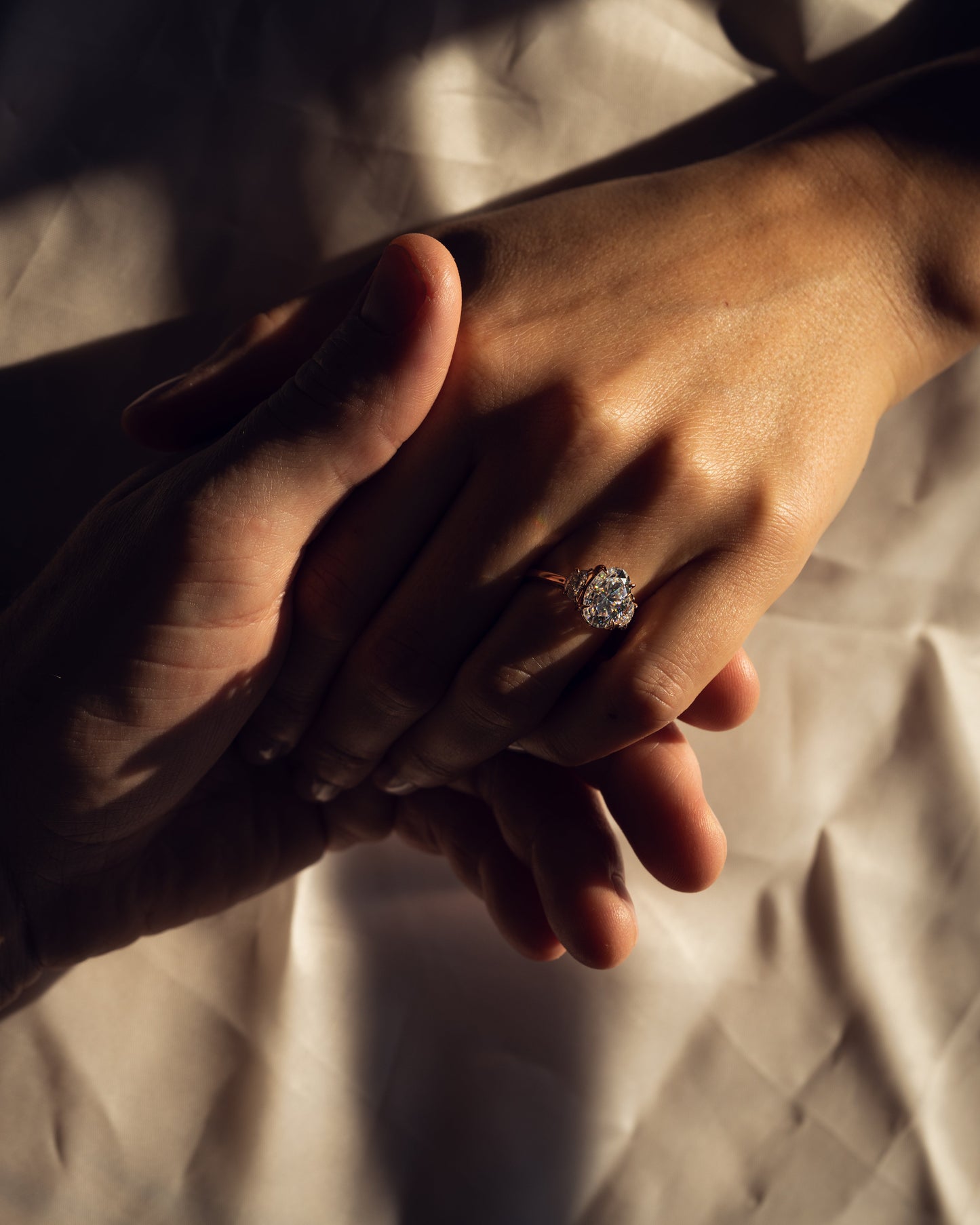 3.0 CT Oval Three Stone Lab Grown Diamond Engagement Ring