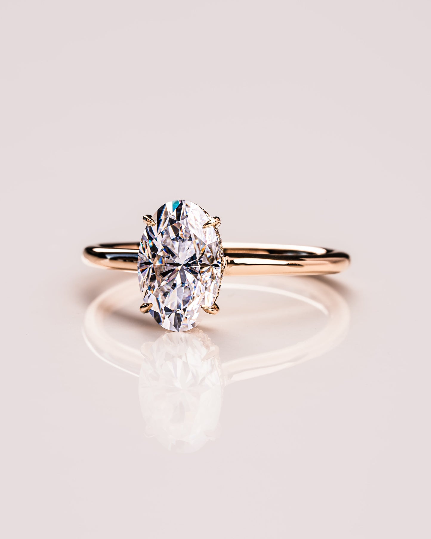 3.74 CT Oval Cut Solitaire Lab Grown Diamond Engagement Ring