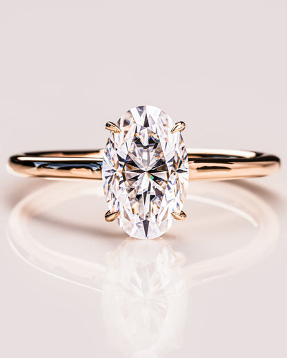 3.74 CT Oval Cut Solitaire Lab Grown Diamond Engagement Ring