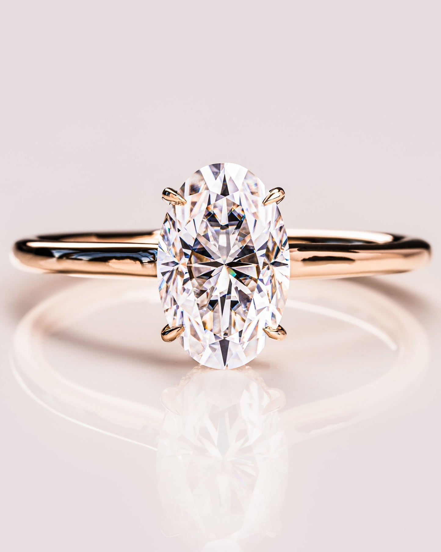 3.74 CT Oval Cut Solitaire Lab Grown Diamond Engagement Ring