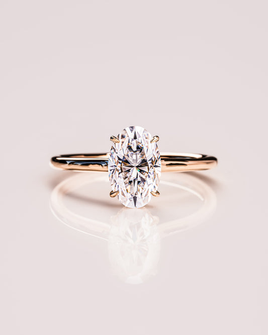 3.74 CT Oval Cut Solitaire Lab Grown Diamond Engagement Ring