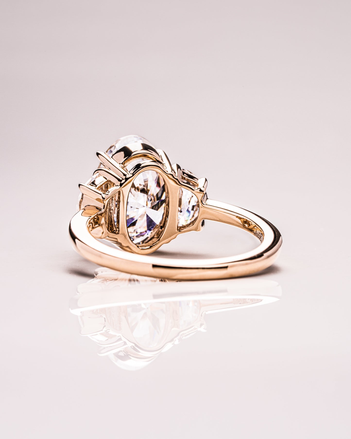 4.0 CT Oval Cut Three Stone Lab Grown Diamond Engagement Ring