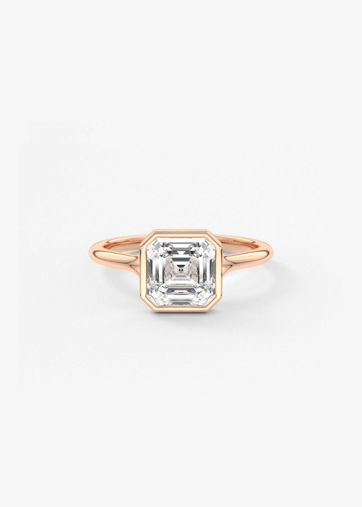 Asscher Bezel Split Shank Lab Grown Diamond Engagement Ring