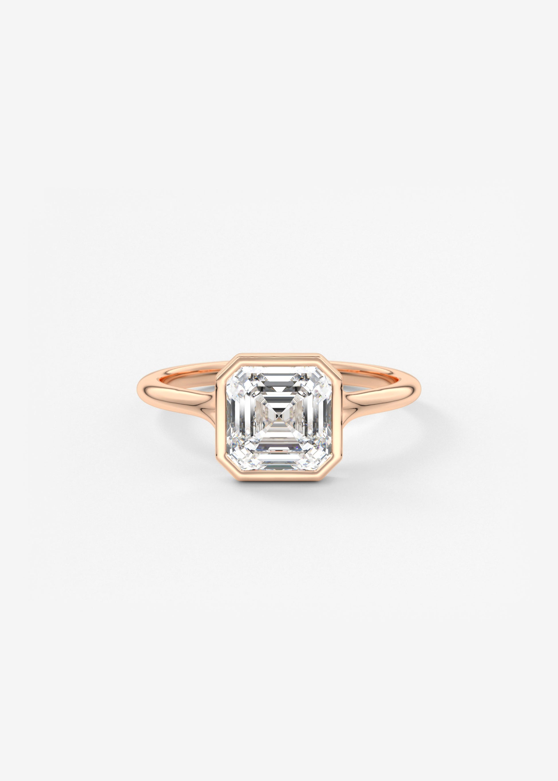 Asscher Bezel Split Shank Lab Grown Diamond Engagement Ring