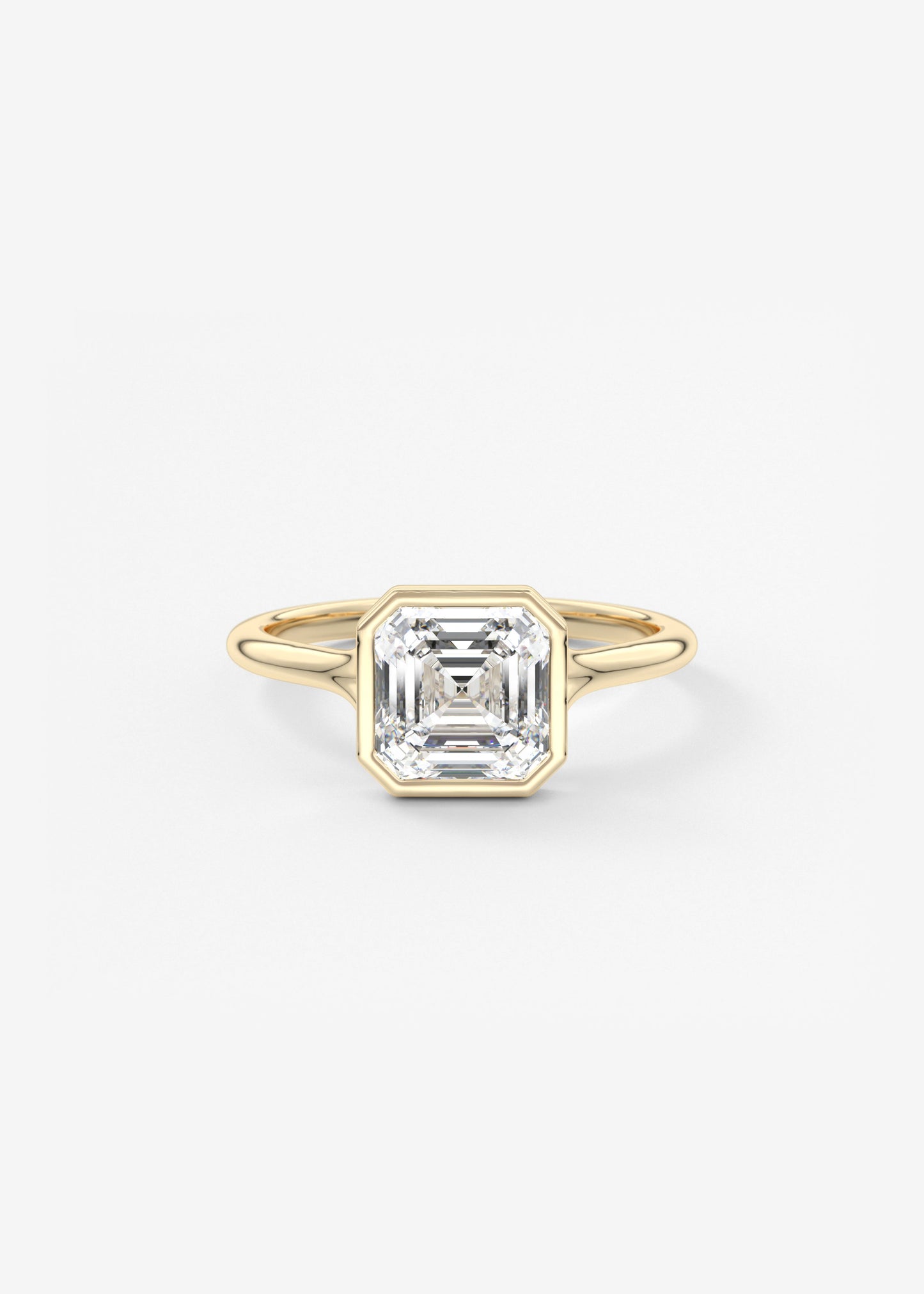 Asscher Bezel Split Shank Lab Grown Diamond Engagement Ring