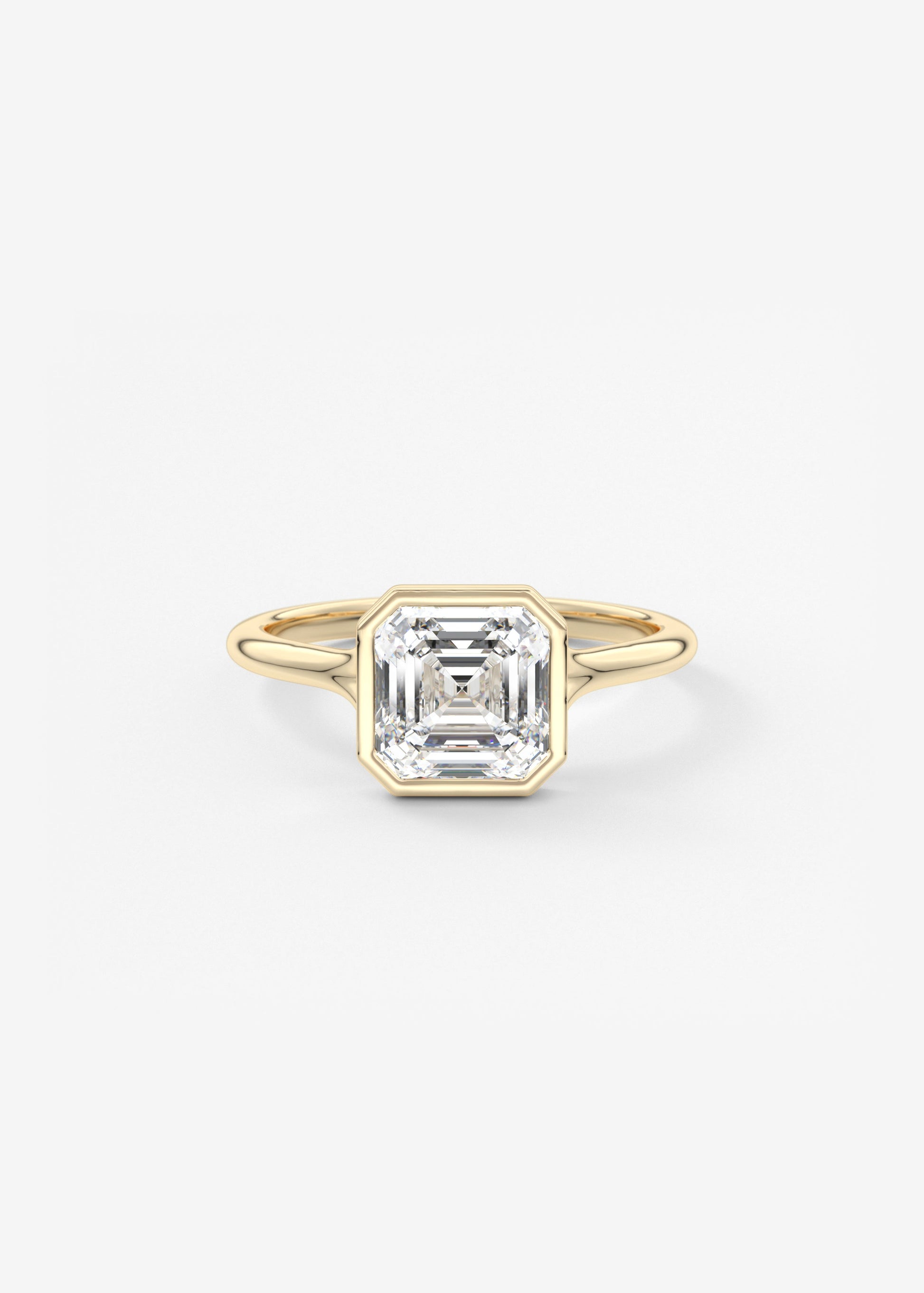 Asscher Bezel Split Shank Lab Grown Diamond Engagement Ring