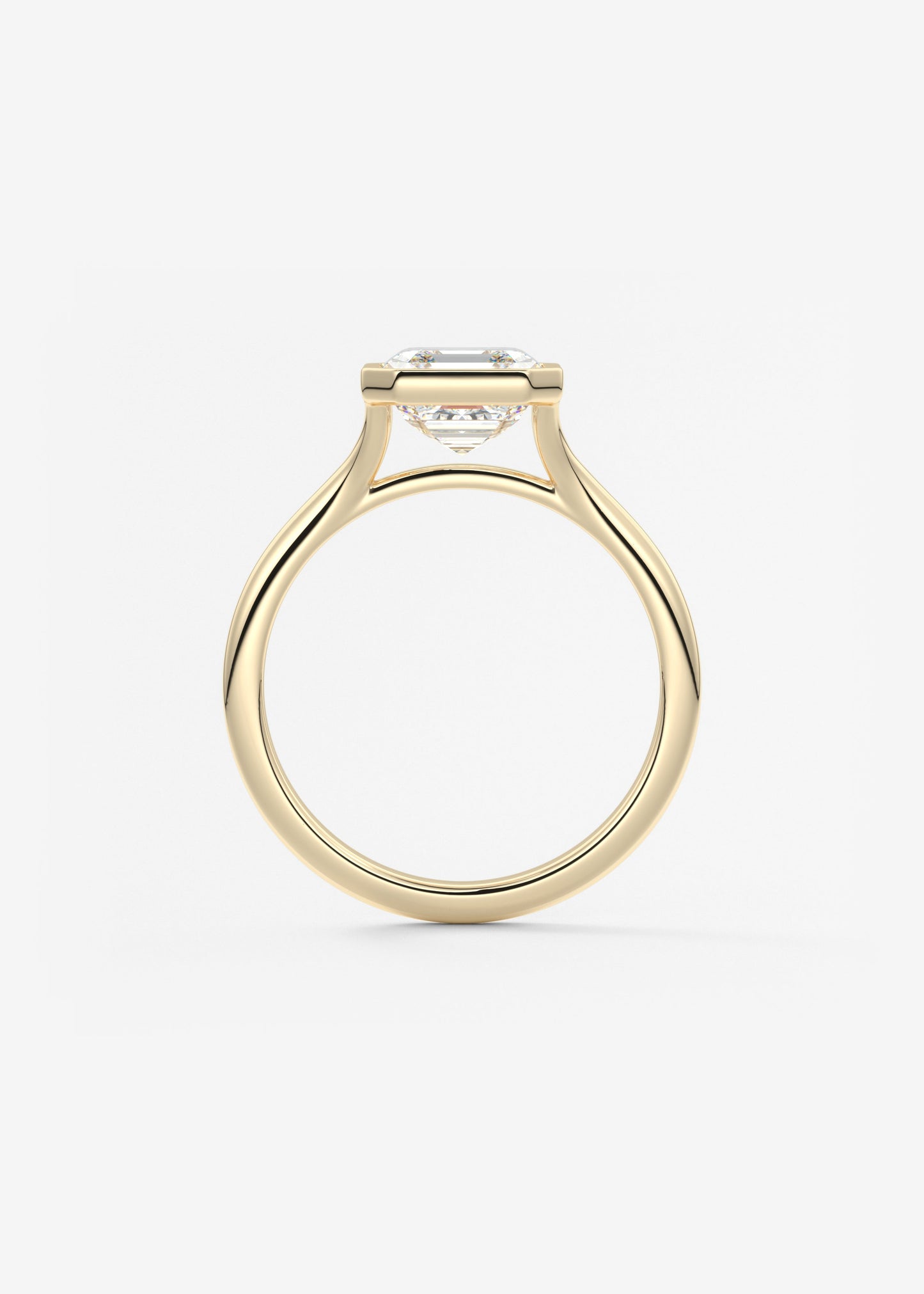 Asscher Bezel Split Shank Lab Grown Diamond Engagement Ring