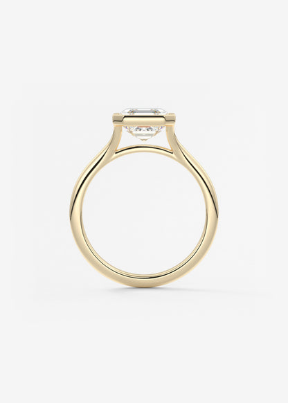 Asscher Bezel Split Shank Lab Grown Diamond Engagement Ring