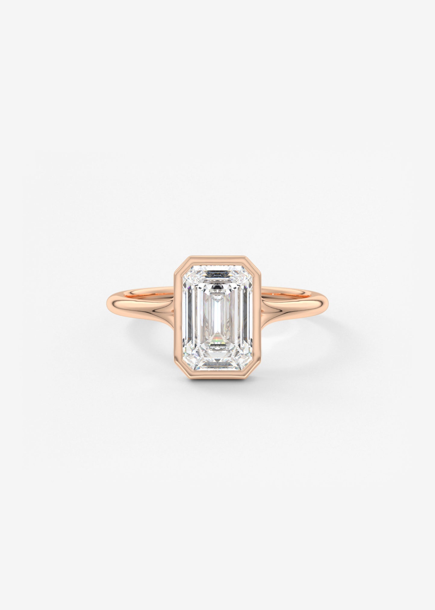 Emerald Bezel Lab Grown Diamond Engagement Ring