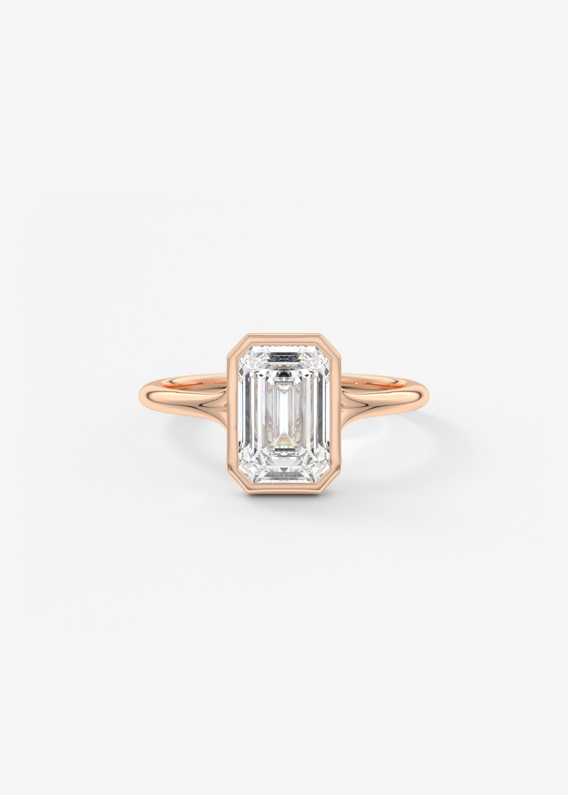 Emerald Bezel Lab Grown Diamond Engagement Ring