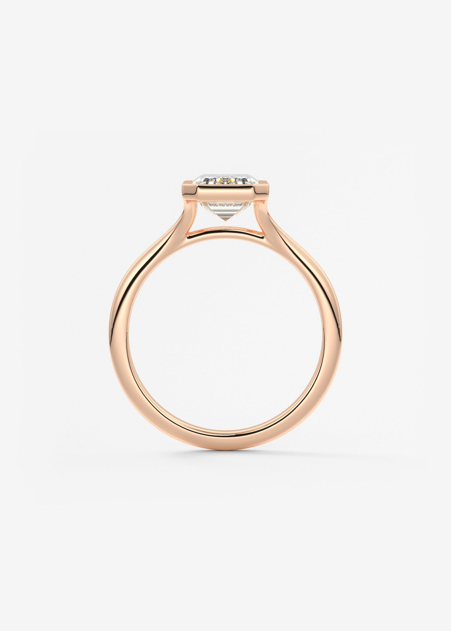Emerald Bezel Lab Grown Diamond Engagement Ring