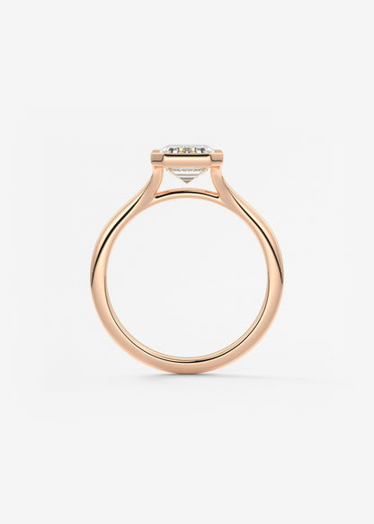 Emerald Bezel Lab Grown Diamond Engagement Ring