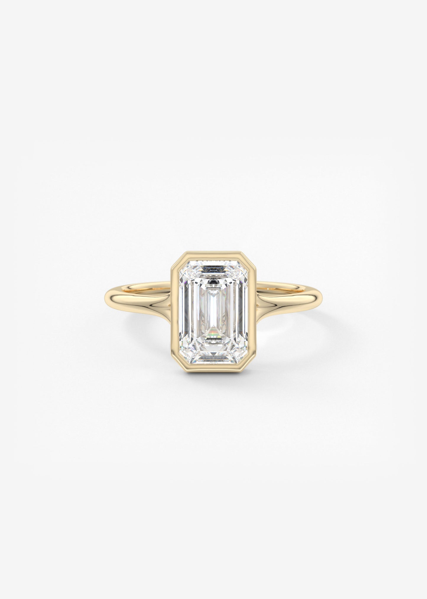 Emerald Bezel Lab Grown Diamond Engagement Ring