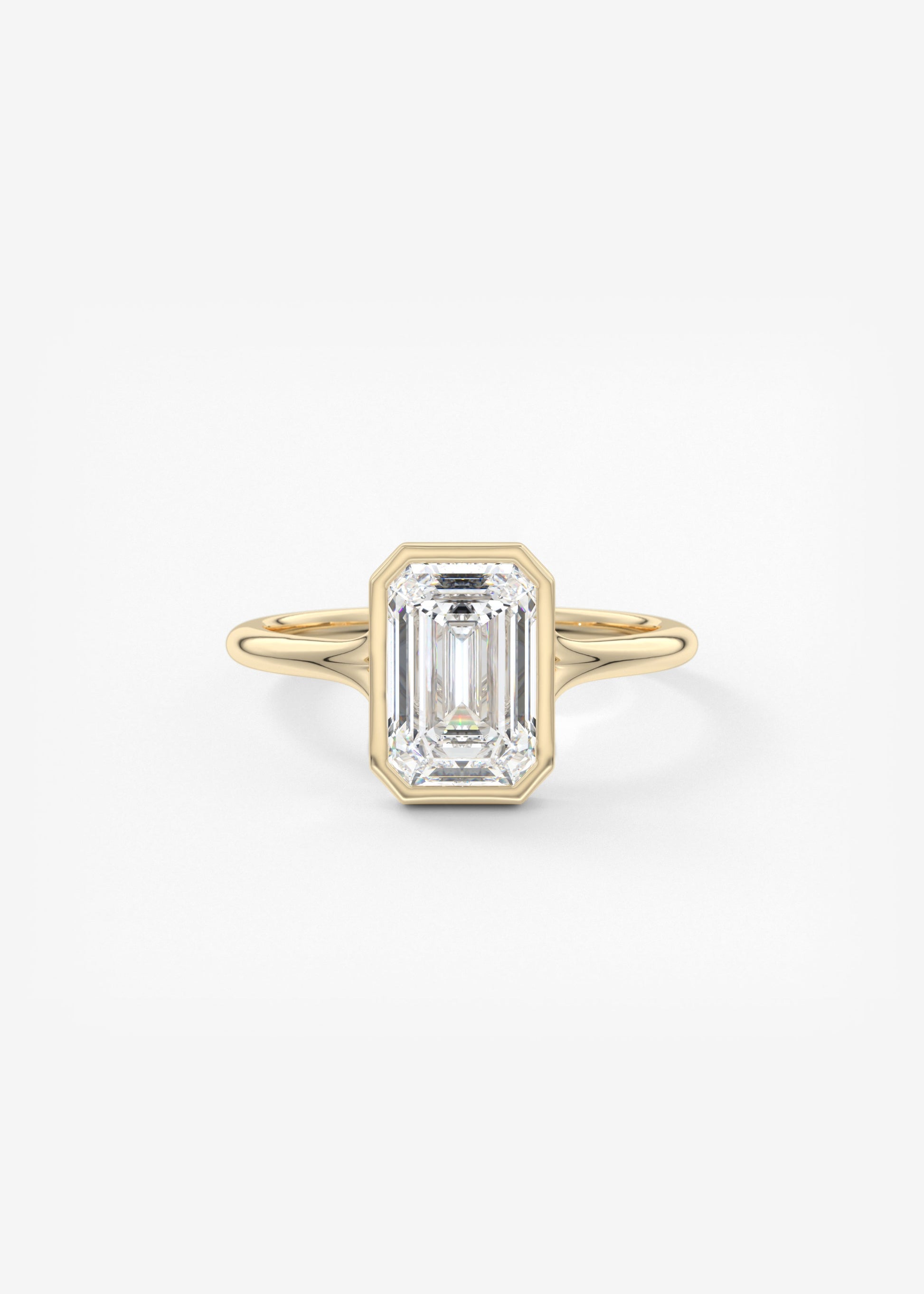 Emerald Bezel Lab Grown Diamond Engagement Ring