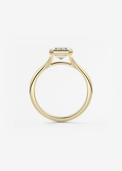 Emerald Bezel Lab Grown Diamond Engagement Ring