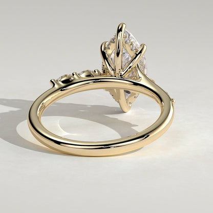 2 CT Marquise Pave Lab Grown Diamond Engagement Ring