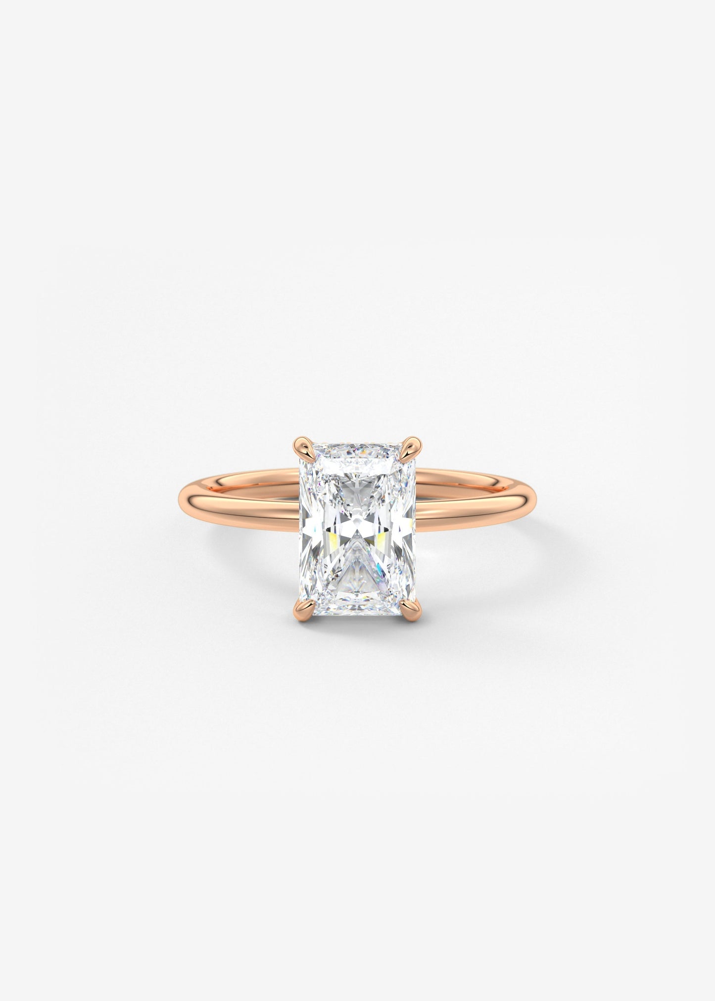 Radiant Hidden Halo Lab Grown Diamond Engagement Ring