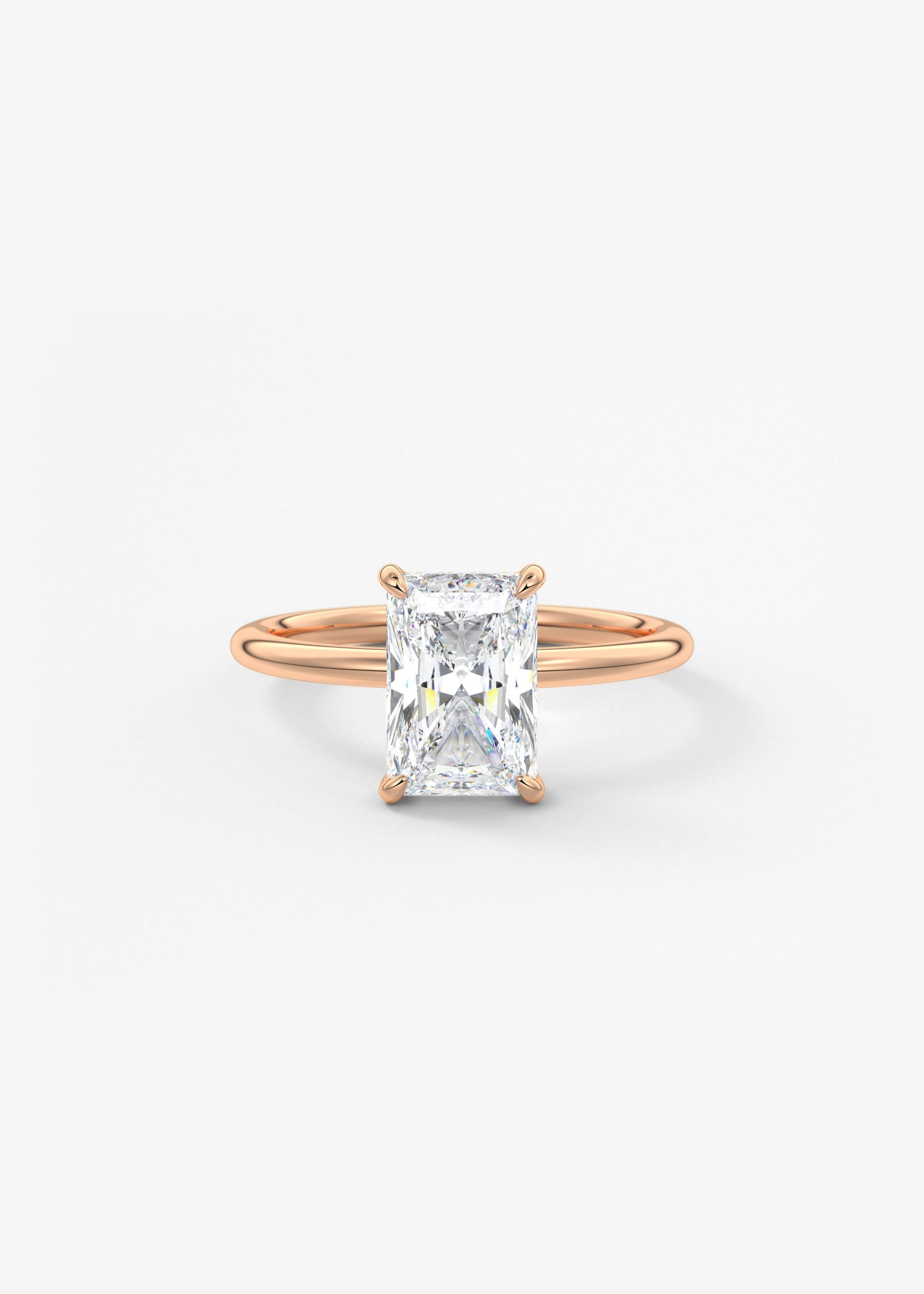 Radiant Hidden Halo Lab Grown Diamond Engagement Ring