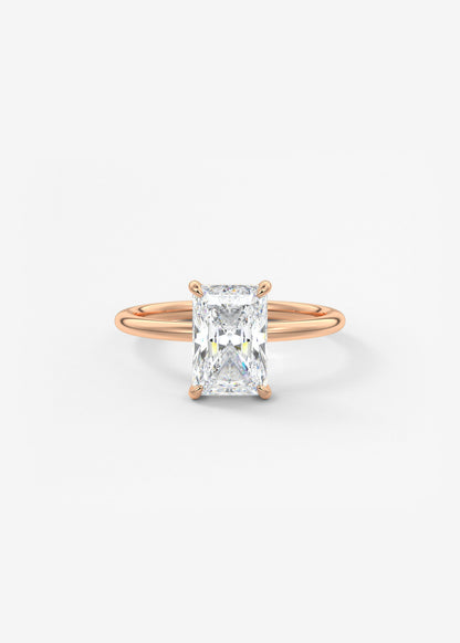 Radiant Hidden Halo Lab Grown Diamond Engagement Ring