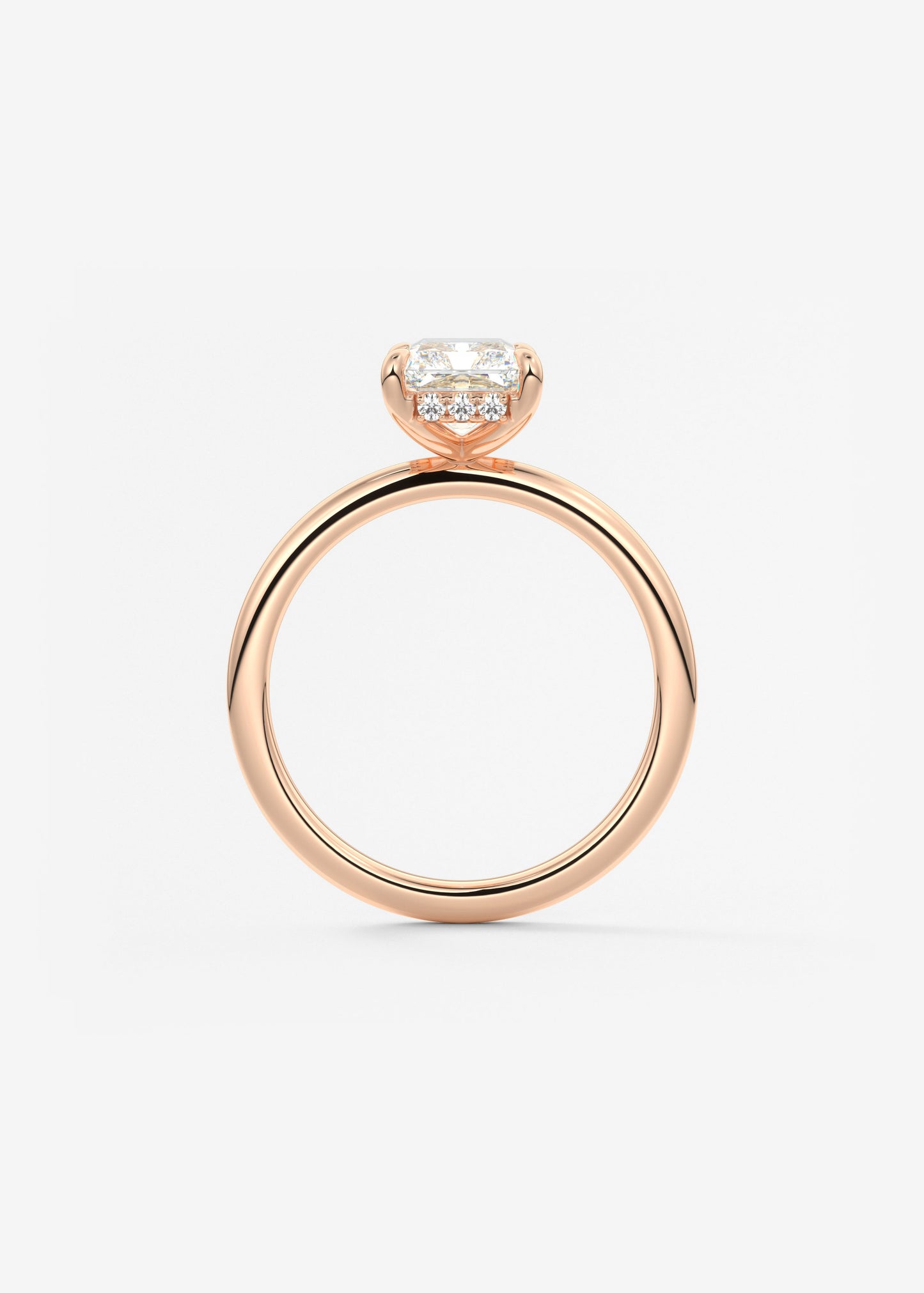 Radiant Hidden Halo Lab Grown Diamond Engagement Ring