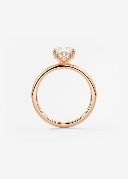 Radiant Hidden Halo Lab Grown Diamond Engagement Ring