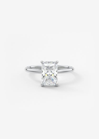 Radiant Hidden Halo Lab Grown Diamond Engagement Ring