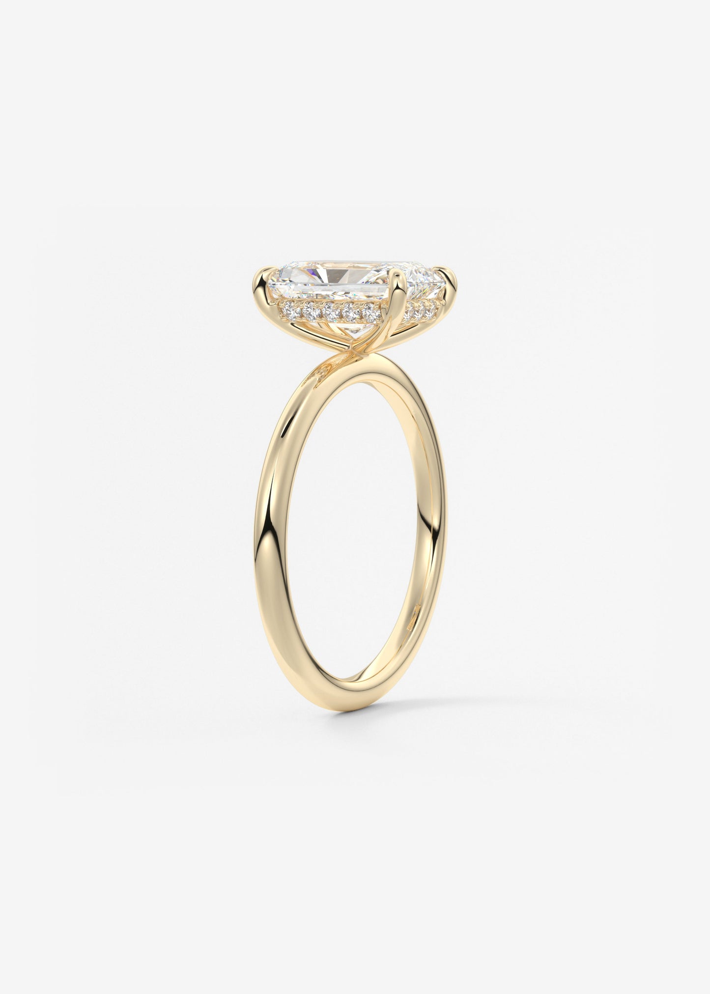 Radiant Hidden Halo Lab Grown Diamond Engagement Ring