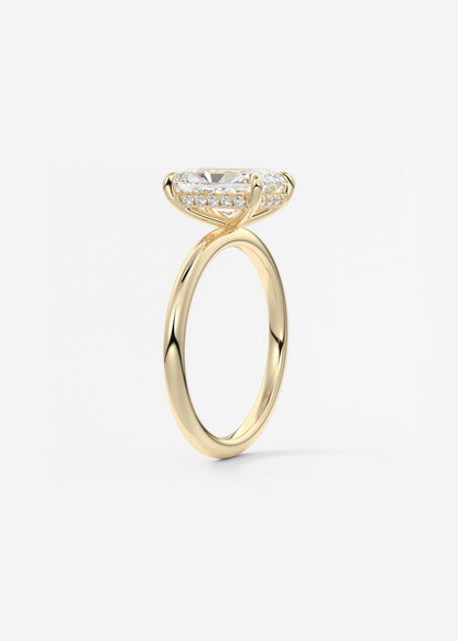 Radiant Hidden Halo Lab Grown Diamond Engagement Ring