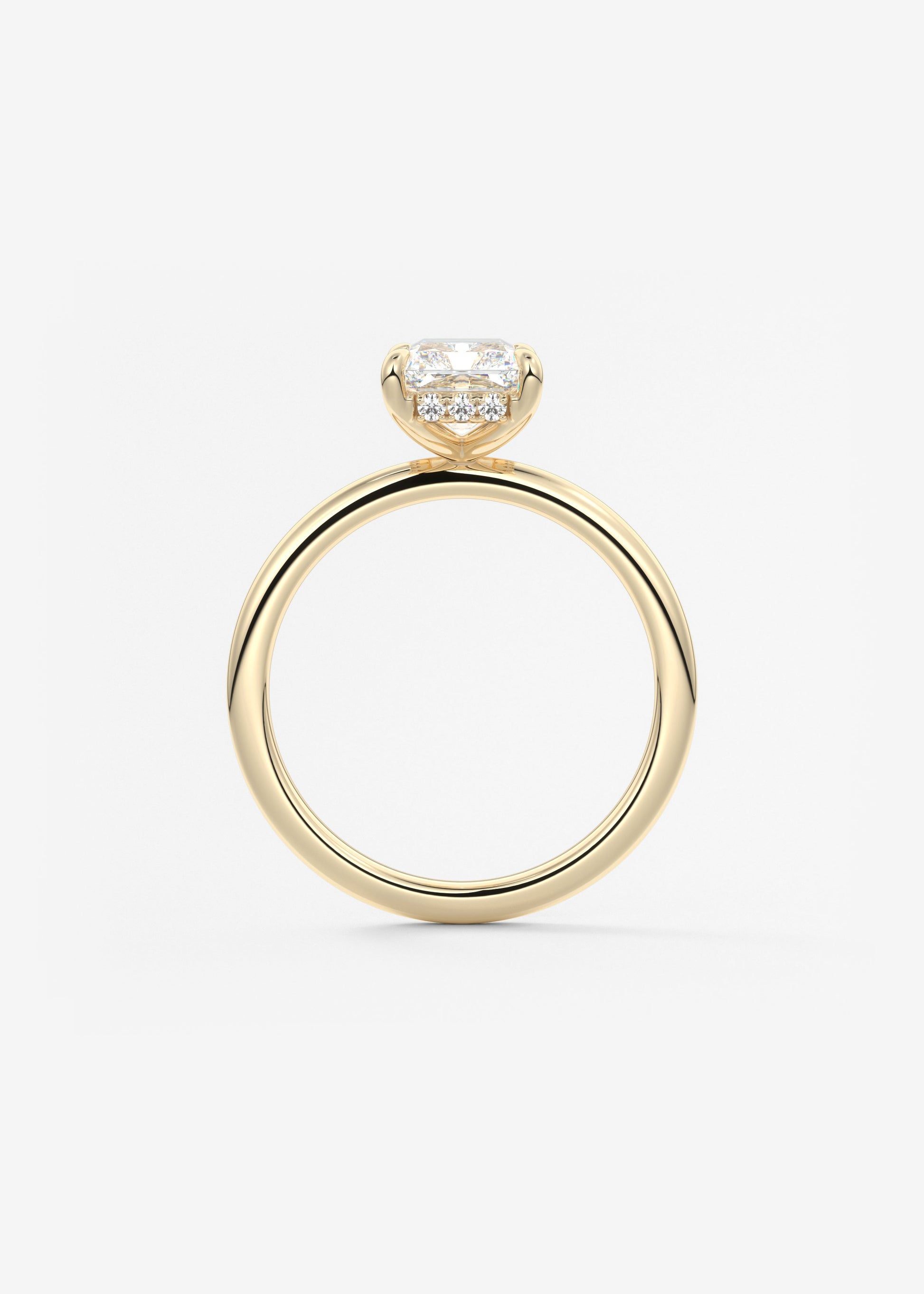 Radiant Hidden Halo Lab Grown Diamond Engagement Ring