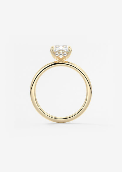 Radiant Hidden Halo Lab Grown Diamond Engagement Ring