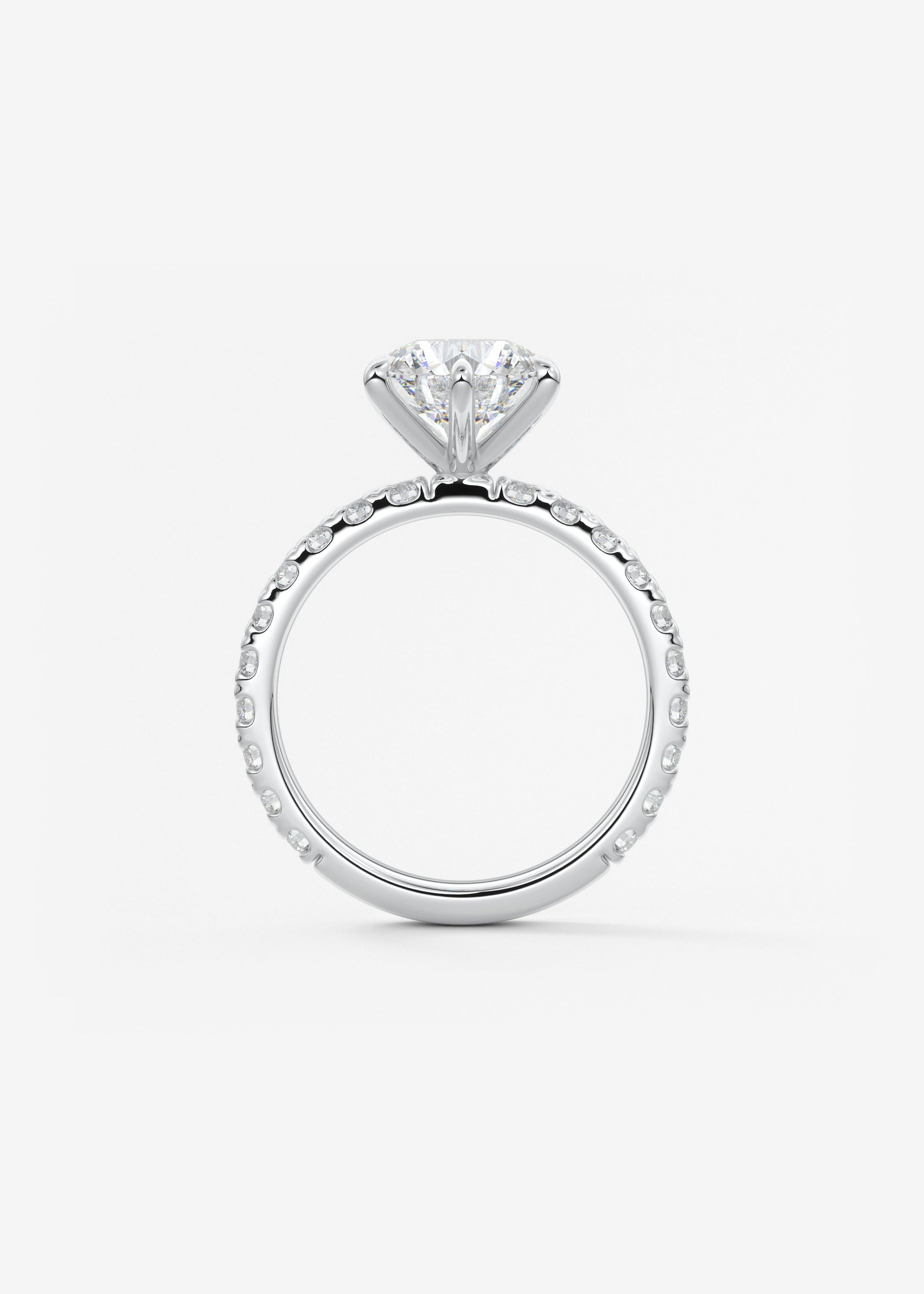Round Pave Lab Grown Diamond Engagement Ring