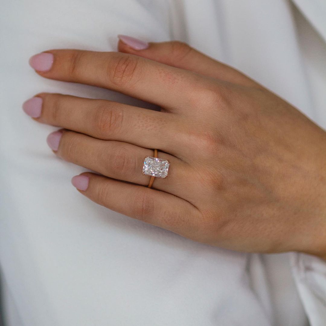 Radiant Hidden Halo Lab Grown Diamond Engagement Ring