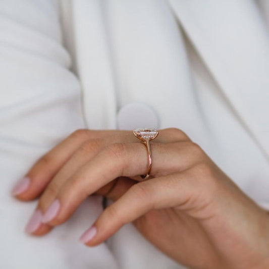 Radiant Hidden Halo Lab Grown Diamond Engagement Ring