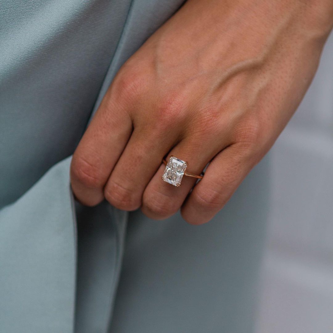 Radiant Hidden Halo Lab Grown Diamond Engagement Ring