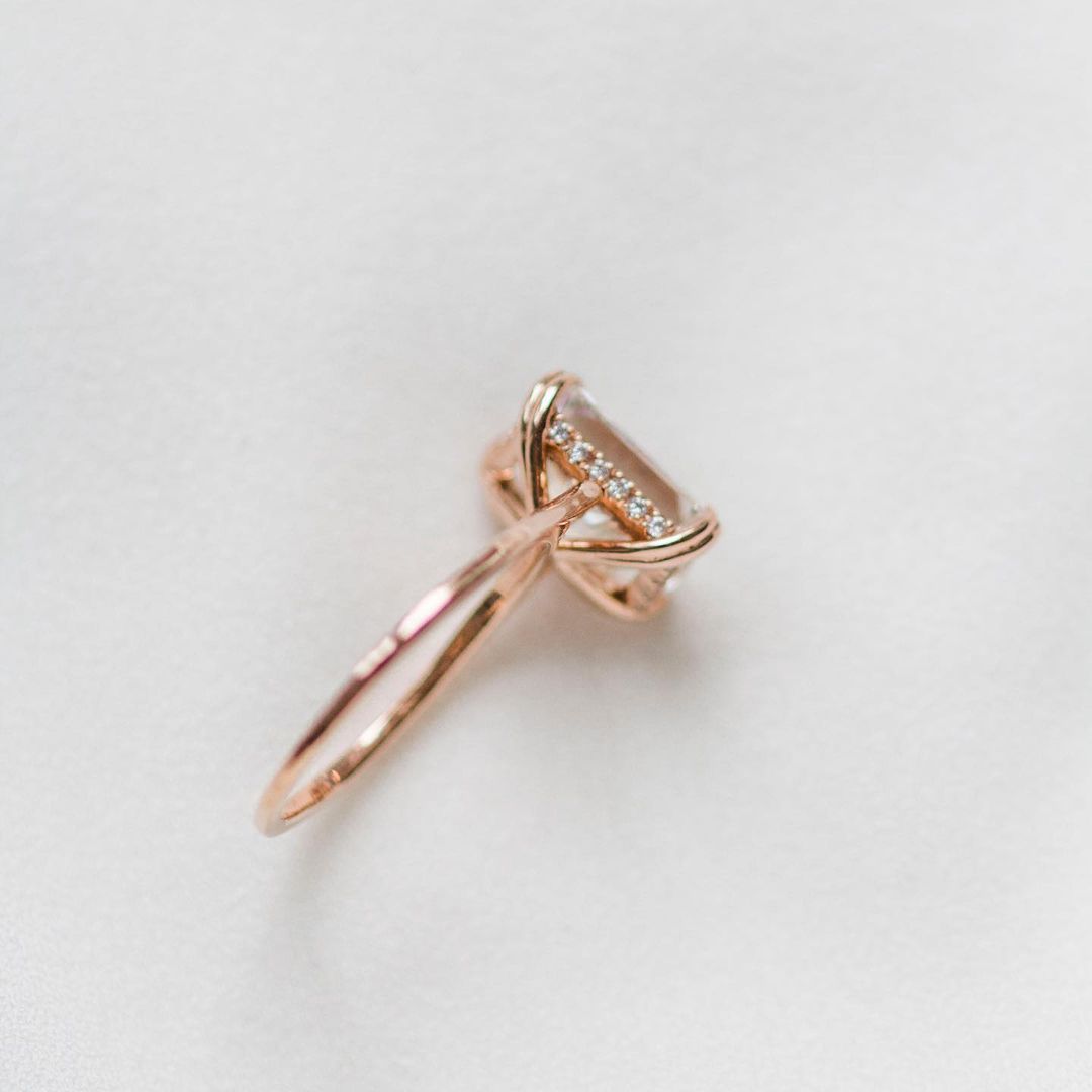 Radiant Hidden Halo Lab Grown Diamond Engagement Ring