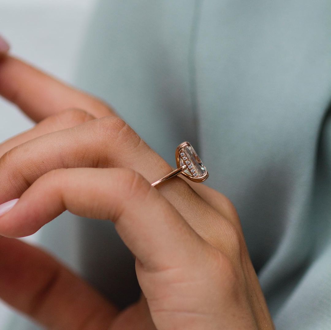 Radiant Hidden Halo Lab Grown Diamond Engagement Ring