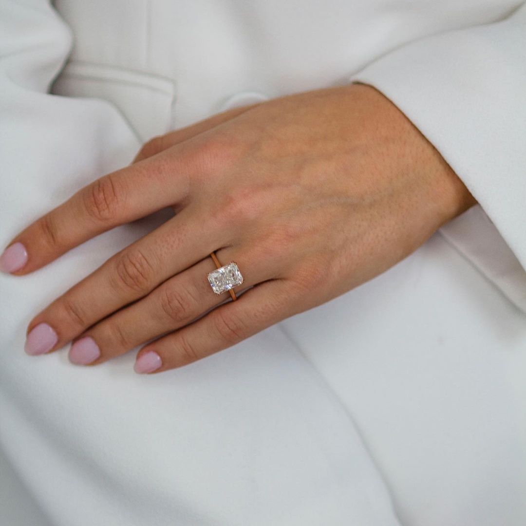 Radiant Hidden Halo Lab Grown Diamond Engagement Ring