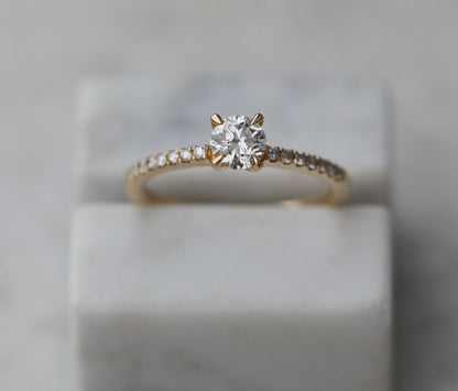 Round Cut Pave Lab Grown Diamond Engagement Ring