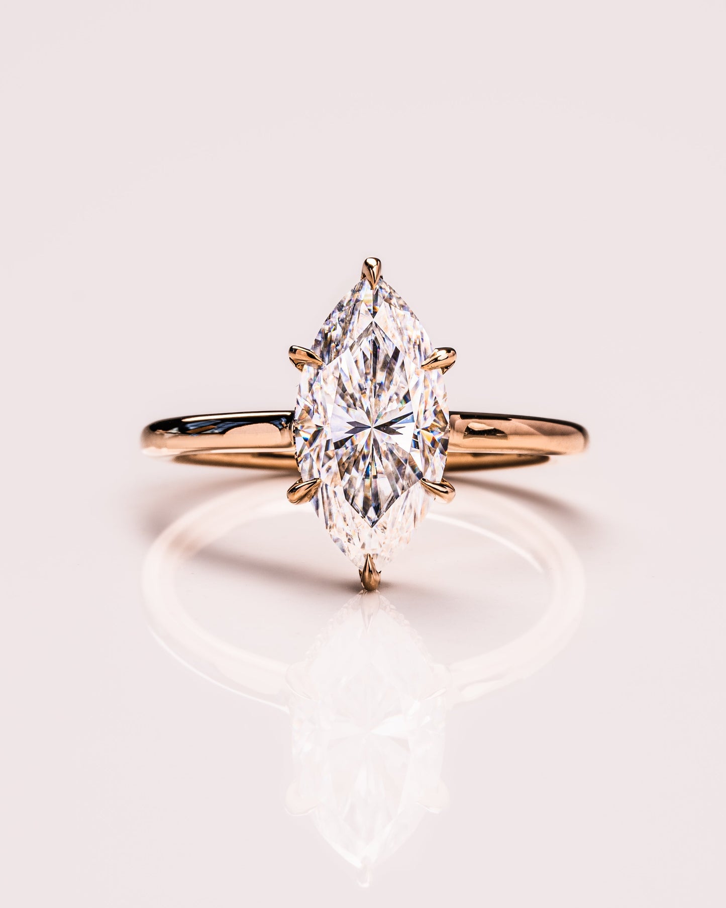 0.90 CT Marquise Cut Lab Grown Diamond Engagement Ring With Hidden Halo Setting