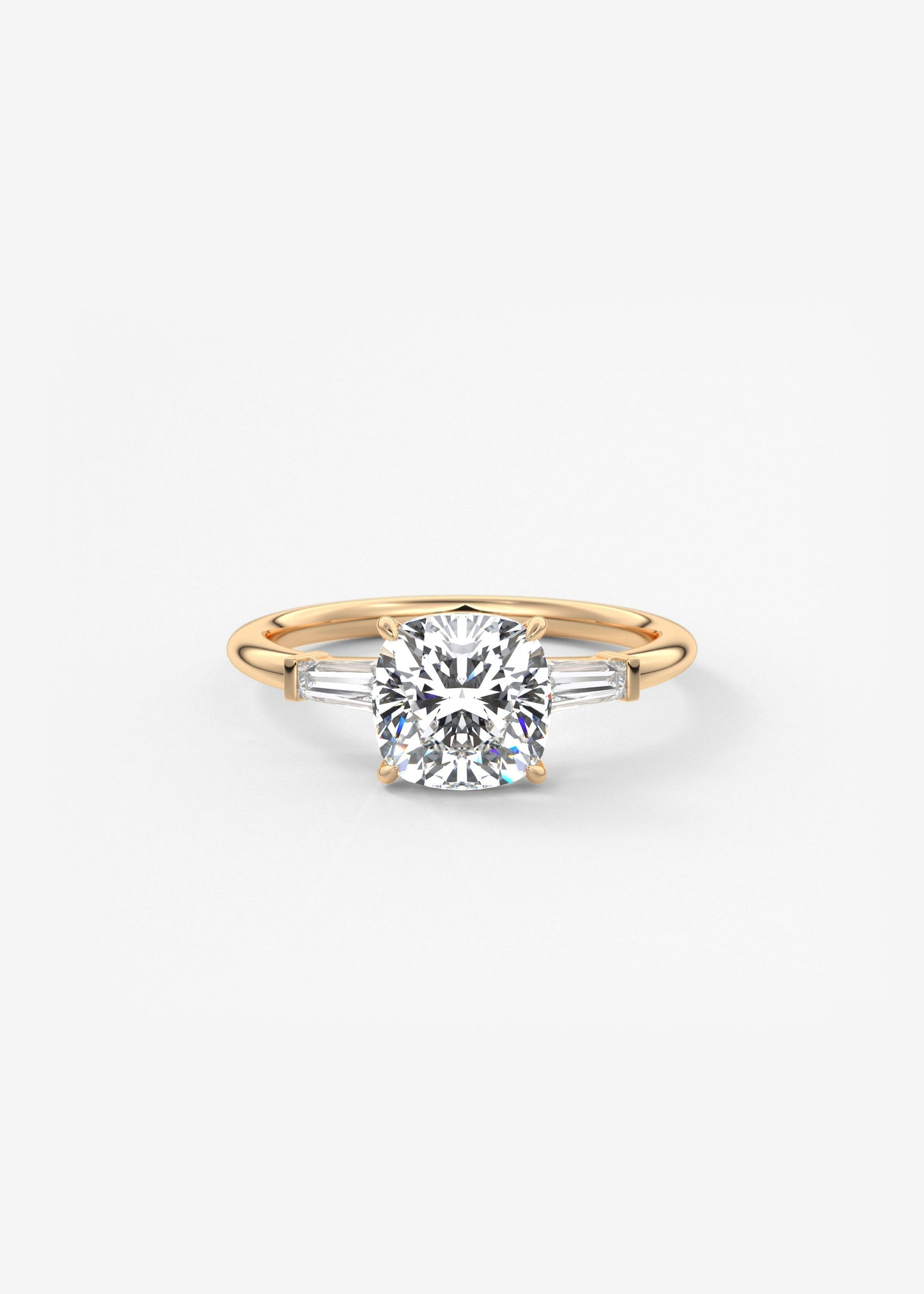 Cushion Three Stone Lab Grown Diamond Engagement Ring