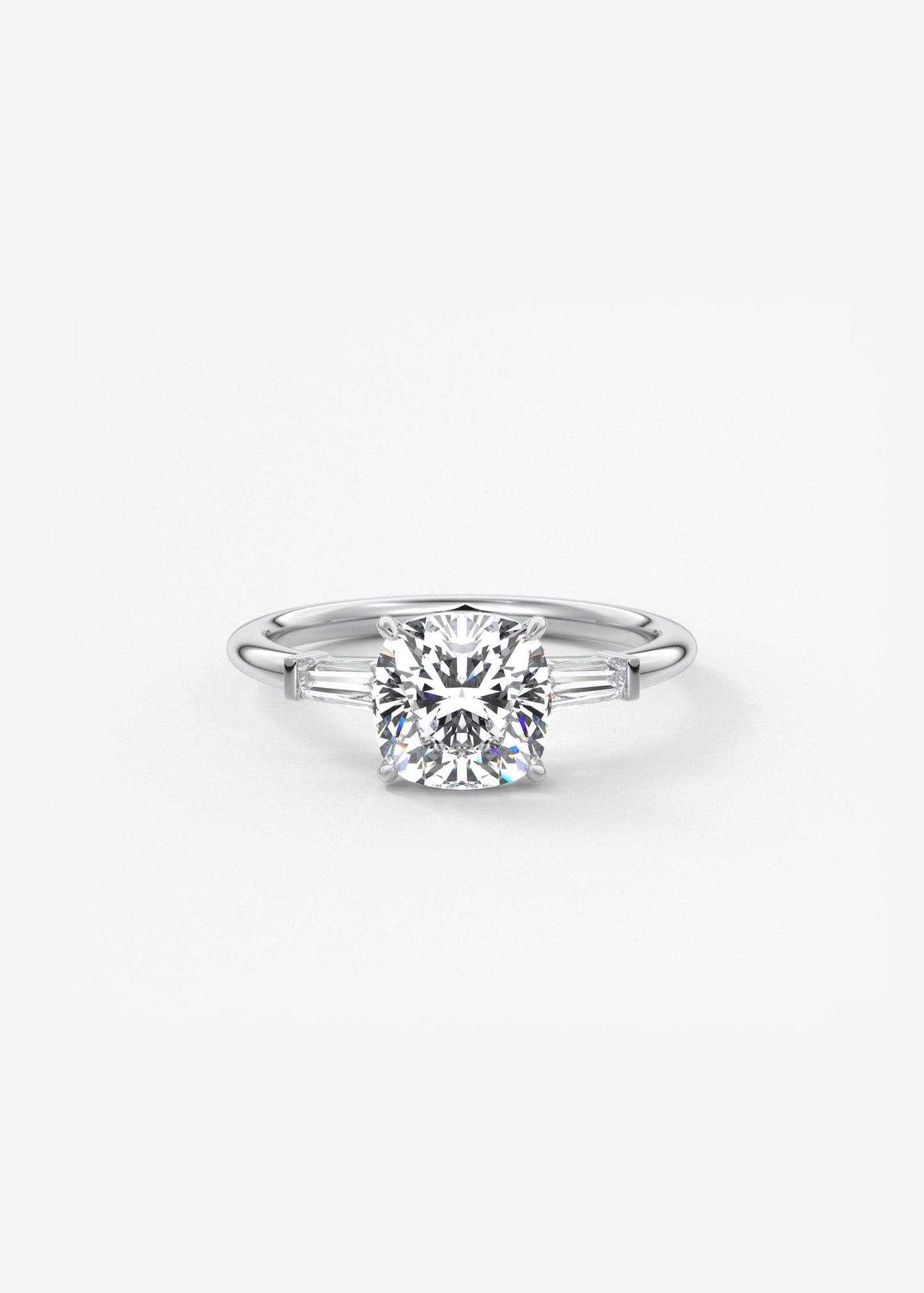 Cushion Three Stone Lab Grown Diamond Engagement Ring